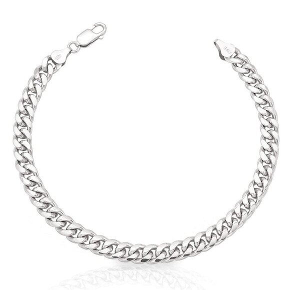 Jewelry - Sterling Silver Cuban Link Bracelet Classic Elegant Unisex Minimal Chic
